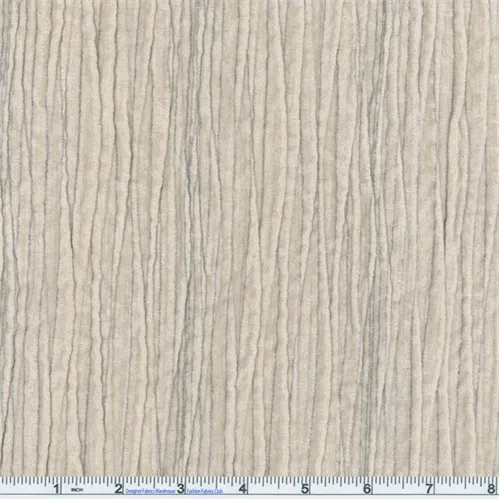 1 1/2 YD PC -Light Stone Ivory Ripple Faux Velvet Decorating Fabric