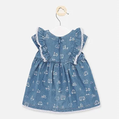 1854 Short sleeved Indigo Dress