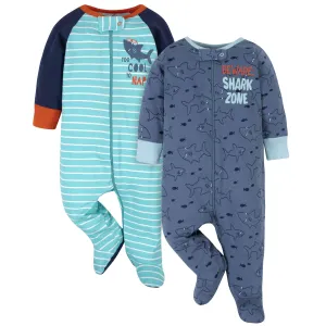 2-Pack Baby Boys Cool Shark Zone Sleep 'n Plays