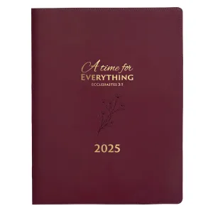 2025 A4 Executive Diary - Daily Planner - A Time for Everything - Faux Leather