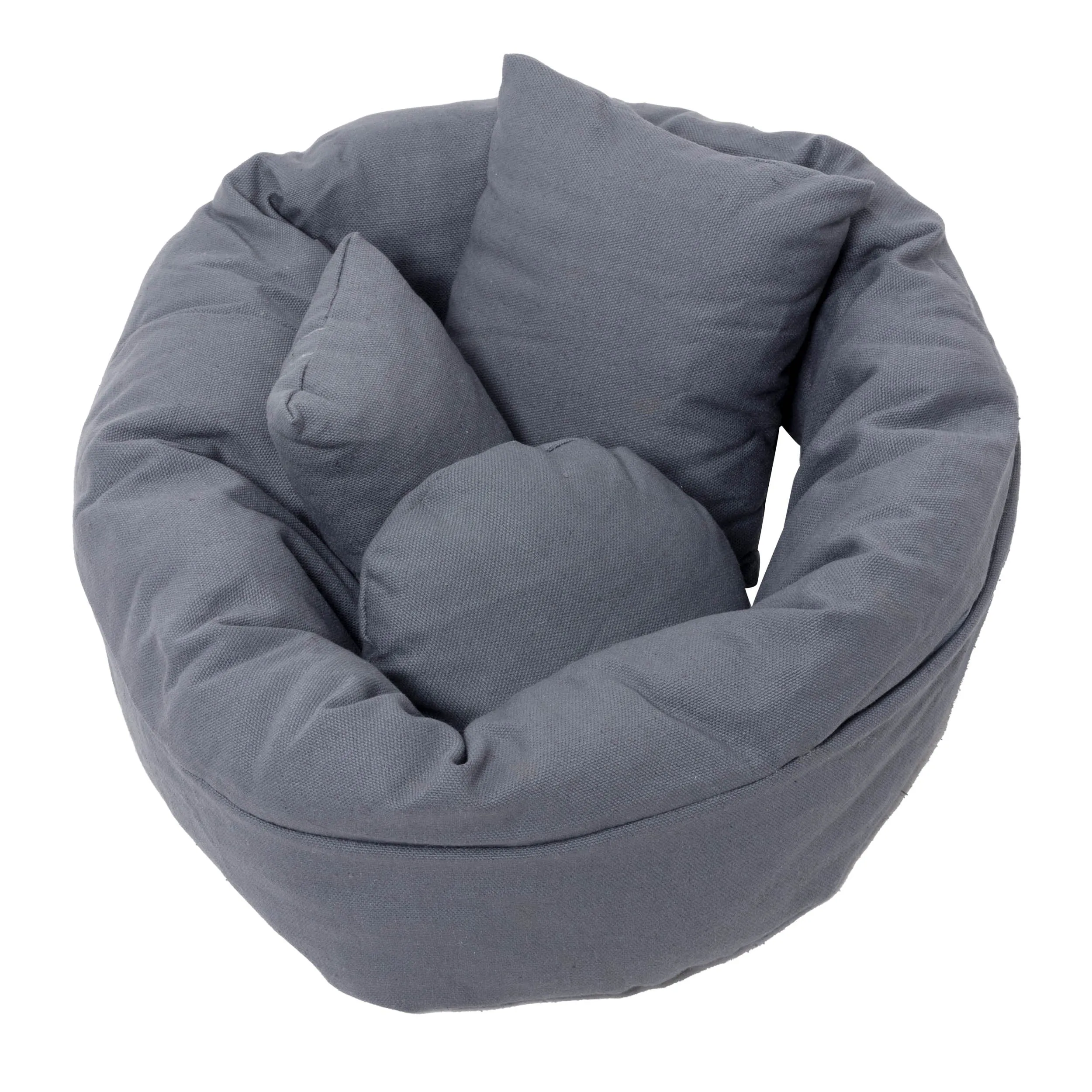 4-Piece Donut Baby-Posing Pillow Set (Grey)