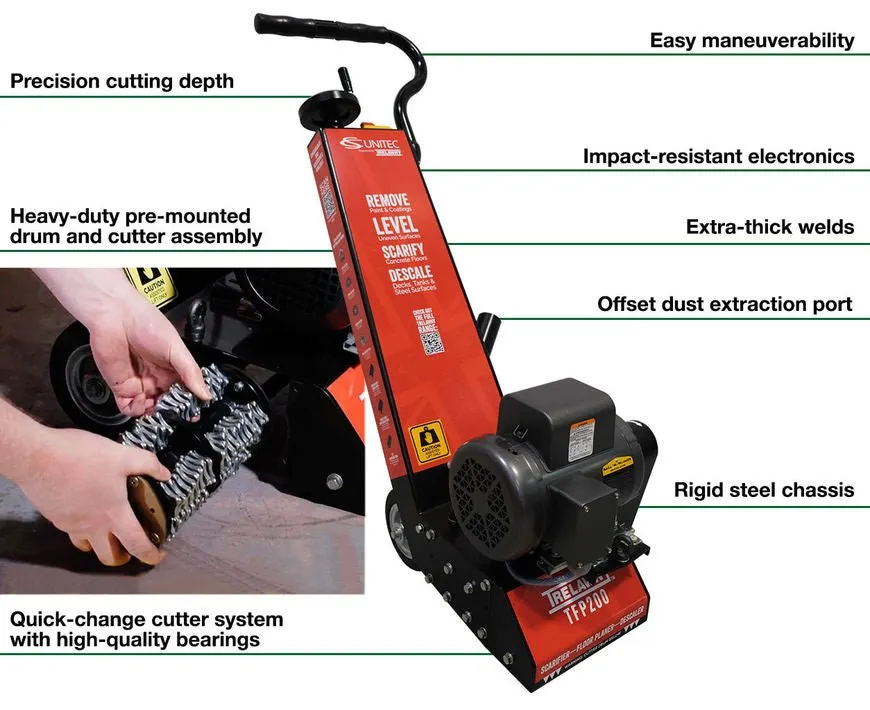 8" Walk-Behind Electric Concrete Scarifiers