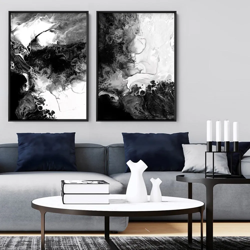 Abstract Fluid Monochrome I - Art Print