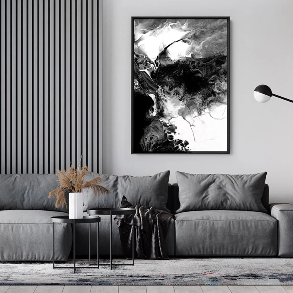 Abstract Fluid Monochrome I - Art Print