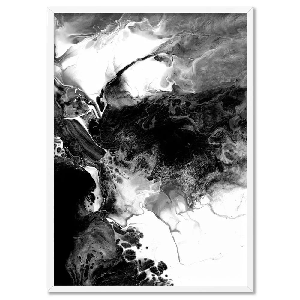 Abstract Fluid Monochrome I - Art Print