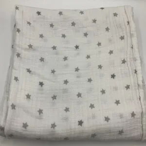 Aden   Anais White & Grey Stars Swaddle