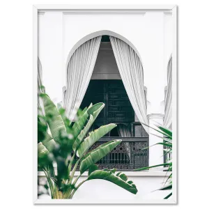 Arched Balcony View Morocco - Art Print