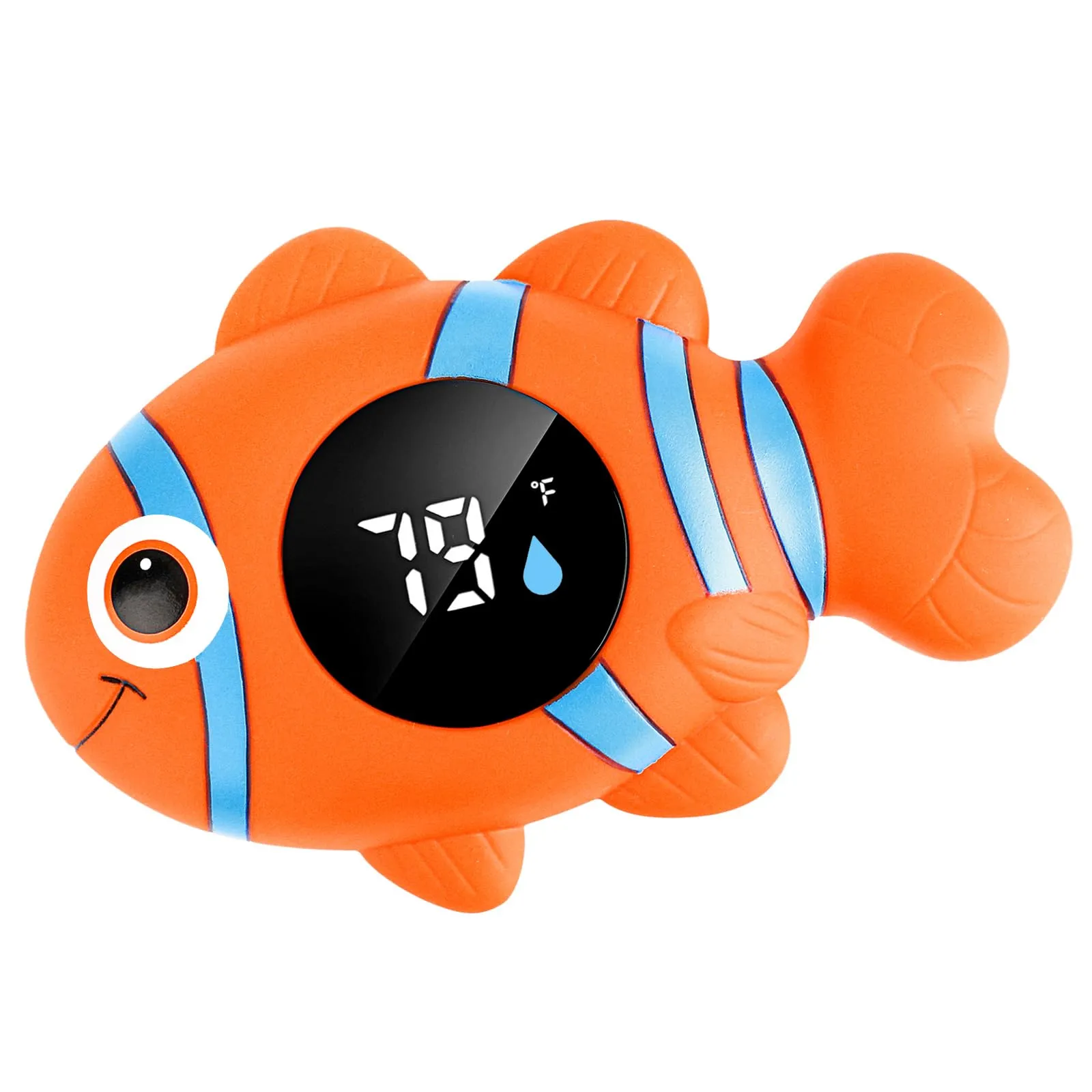 Baby Bath Thermometer,The Infant Baby Bath Floating Toy, Safety Temperature Water Thermometer, Baby Temperature Warning, LED Display Warning Thermometer, Baby Bath Essentials (Clownfish)