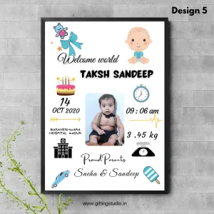 Baby Birth Frame - Design 5