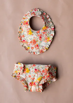 Baby Doll Bib Set - Flower Garden