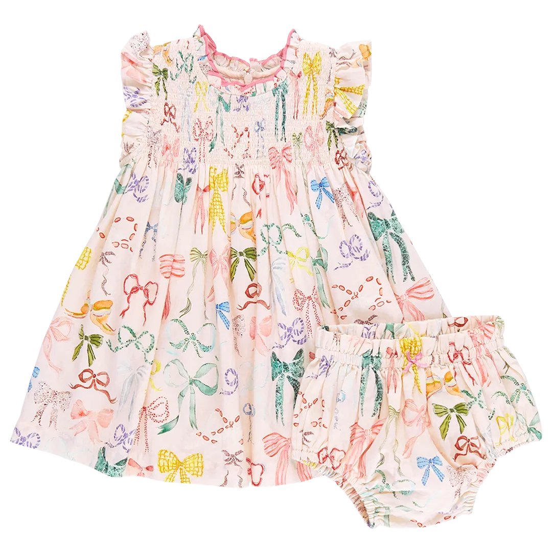 Baby Girls Stevie Dress Set - Watercolor Bows