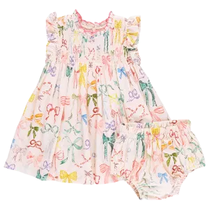 Baby Girls Stevie Dress Set - Watercolor Bows