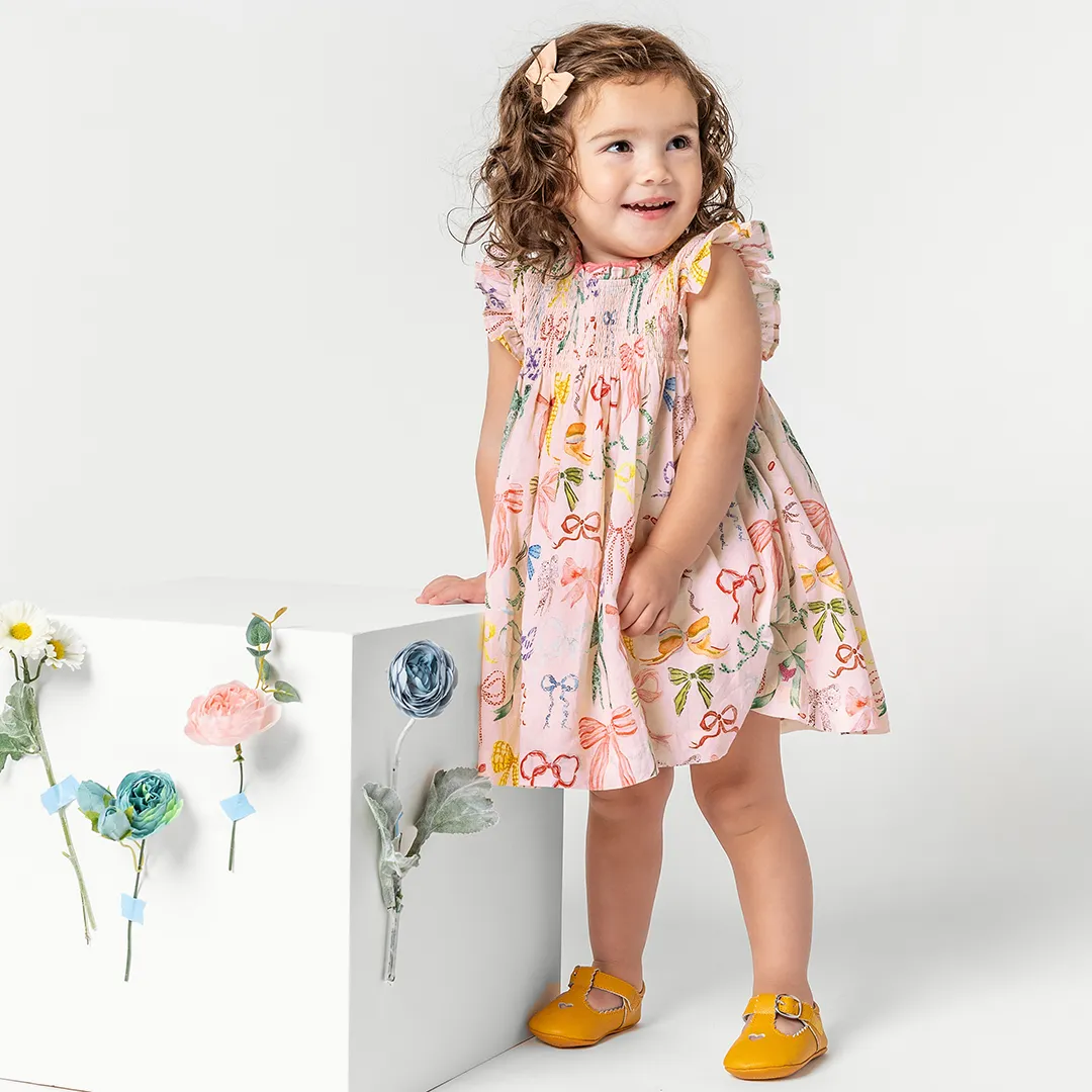 Baby Girls Stevie Dress Set - Watercolor Bows