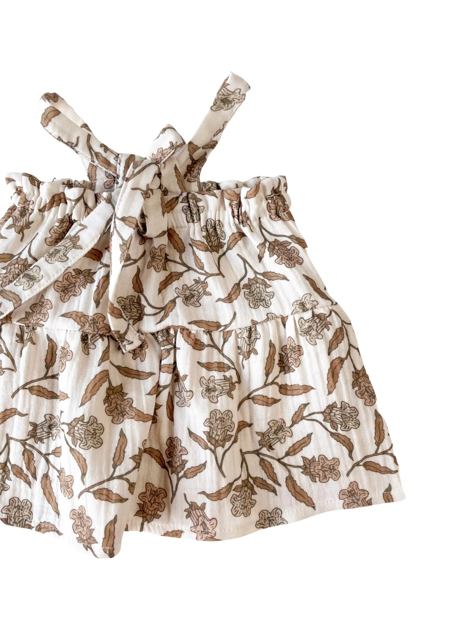 Baby muslin dress / bell flowers