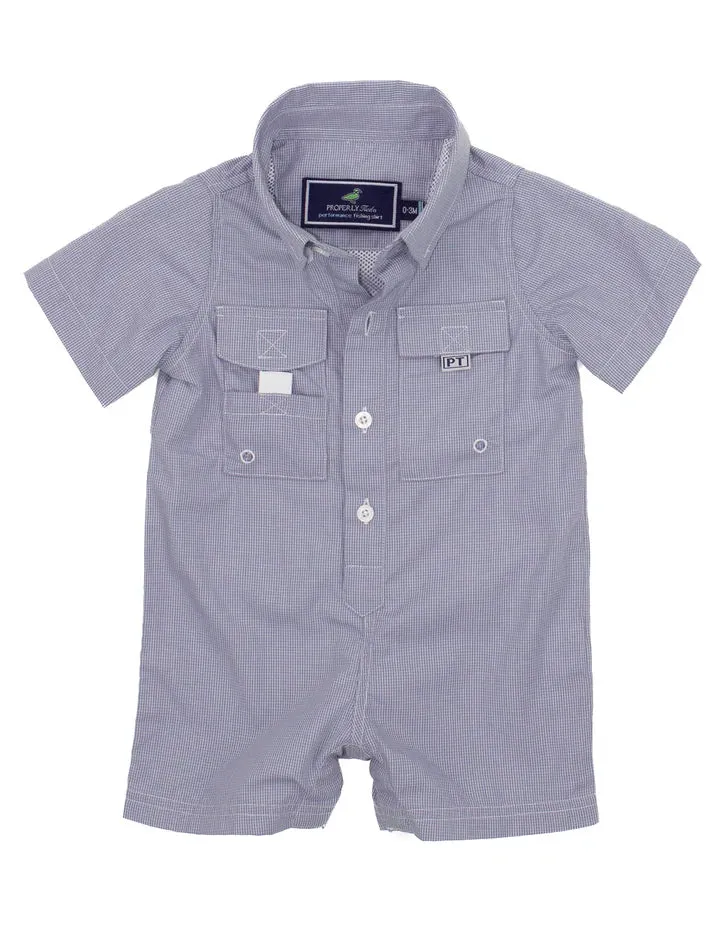 Baby Performance Fishing Shortall Jet Grey