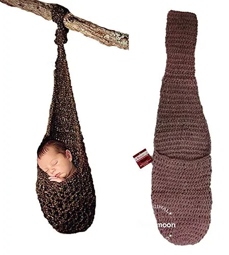 Babymoon Hammock Newborn Photography Crochet Outfit Costume- Brown