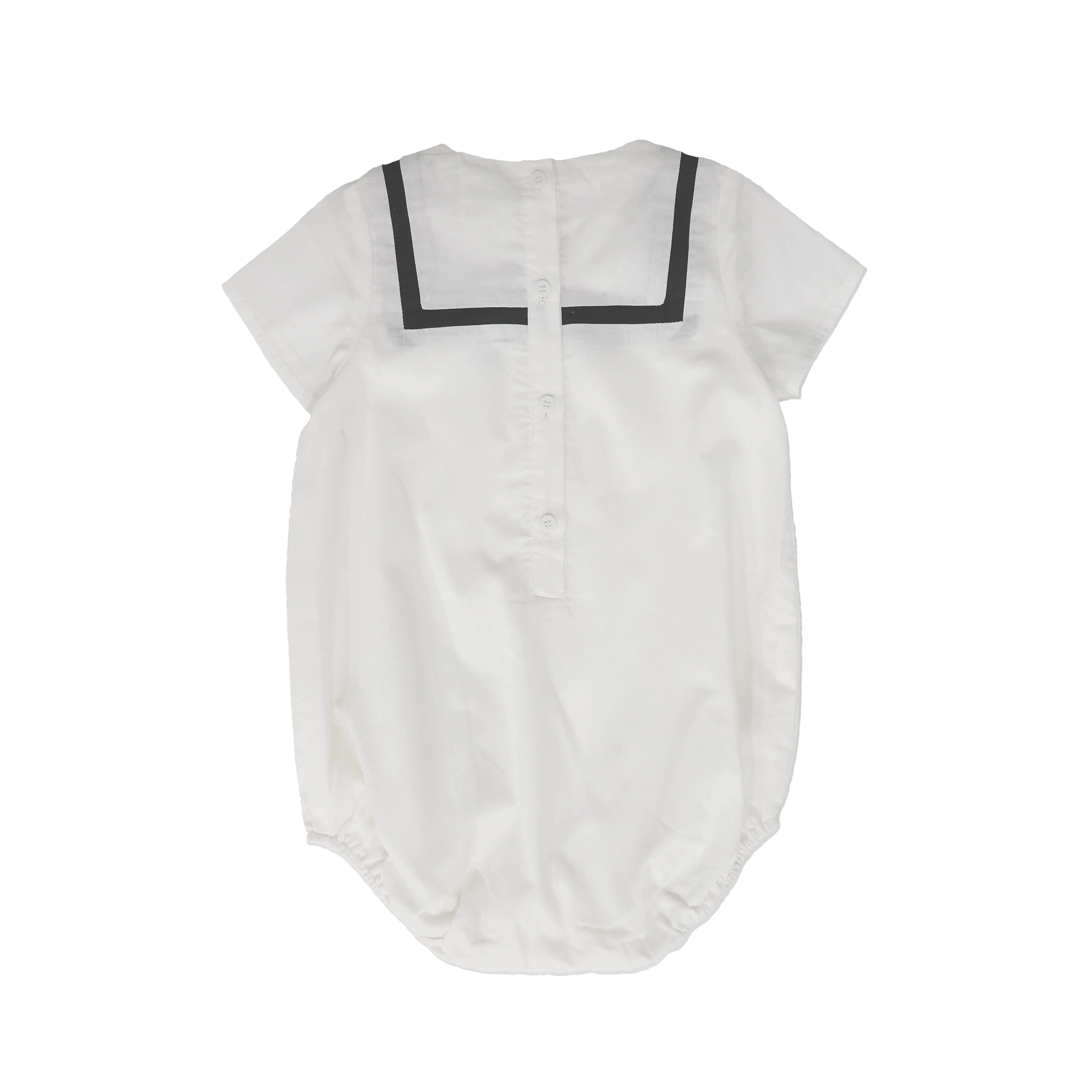 BAMBOO WHITE CONTRAST STITCH ROMPER [FINAL SALE]