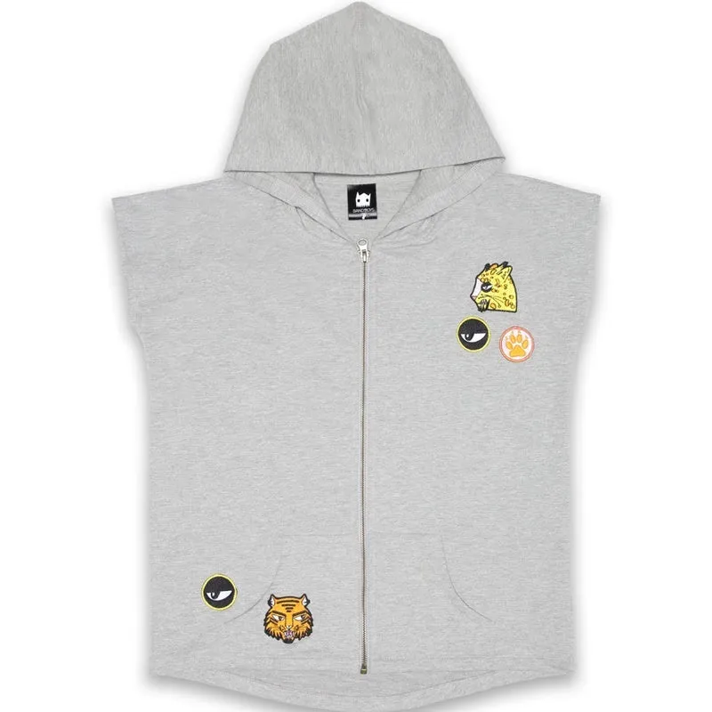 Band of Boys - Sleeveless Hood Cat Badges - Marle Grey