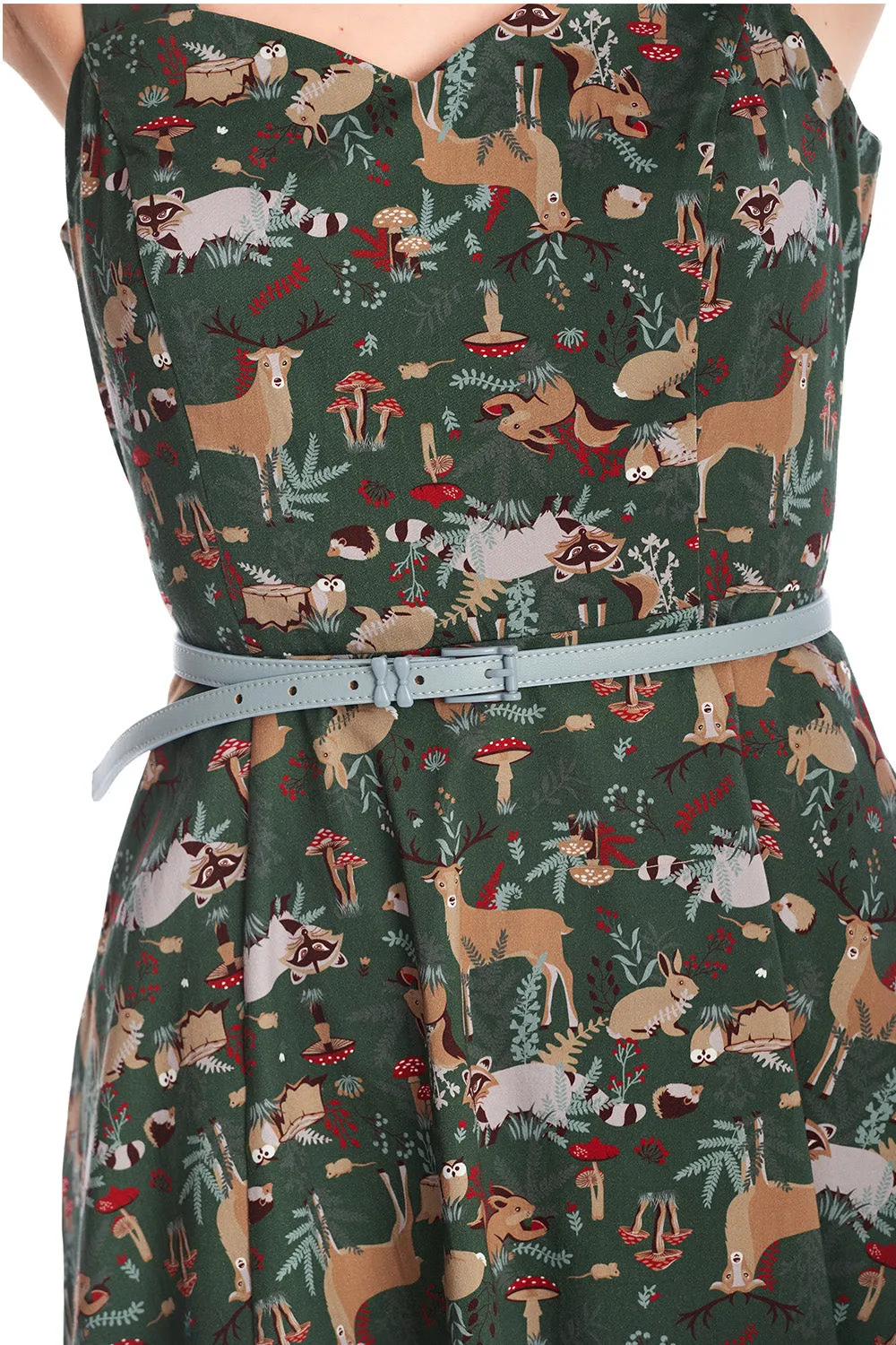 Banned Woodland Creatures Swing Dress Deer Raccoons Mushrooms