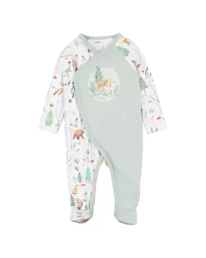 Bebe Atlas L/S Wrap Onesie - Atlas Print (Size NB-0)