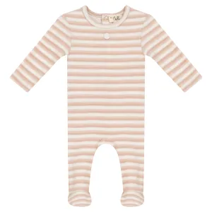 Bebe Bella Taupe Stripe Rib Footie