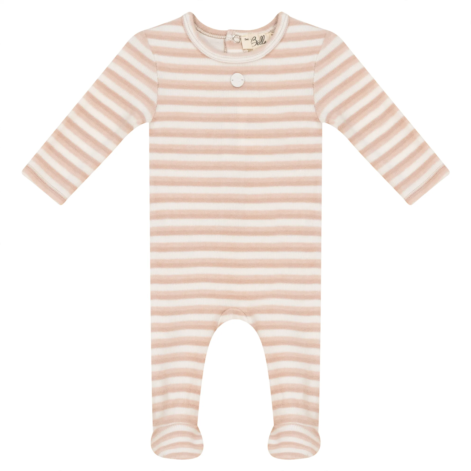 Bebe Bella Taupe Stripe Rib Footie