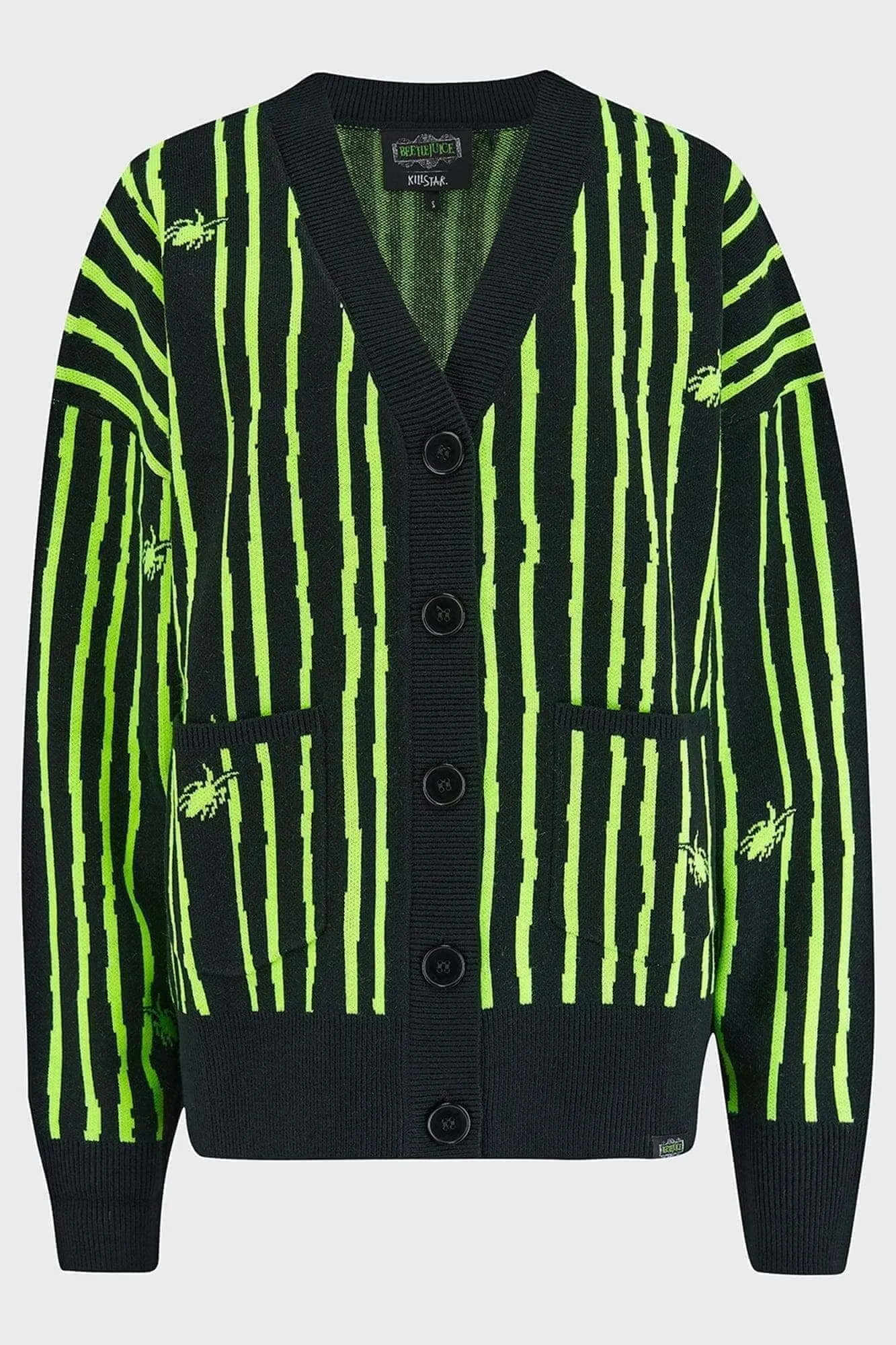 Beetlejuice Beetlejuice Beetlejuice Intarsia Cardigan