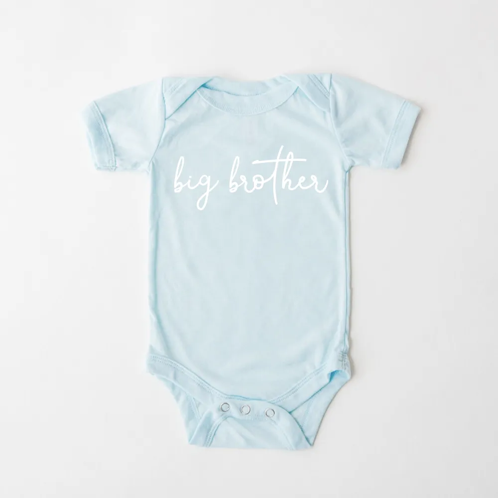 Big & Little Siblings Script Baby Bodysuits