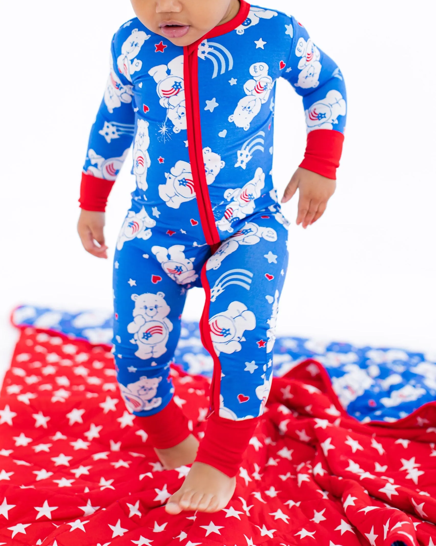 Birdie Bean Care Bears™ America 4th of July Print Convertible Baby Romper