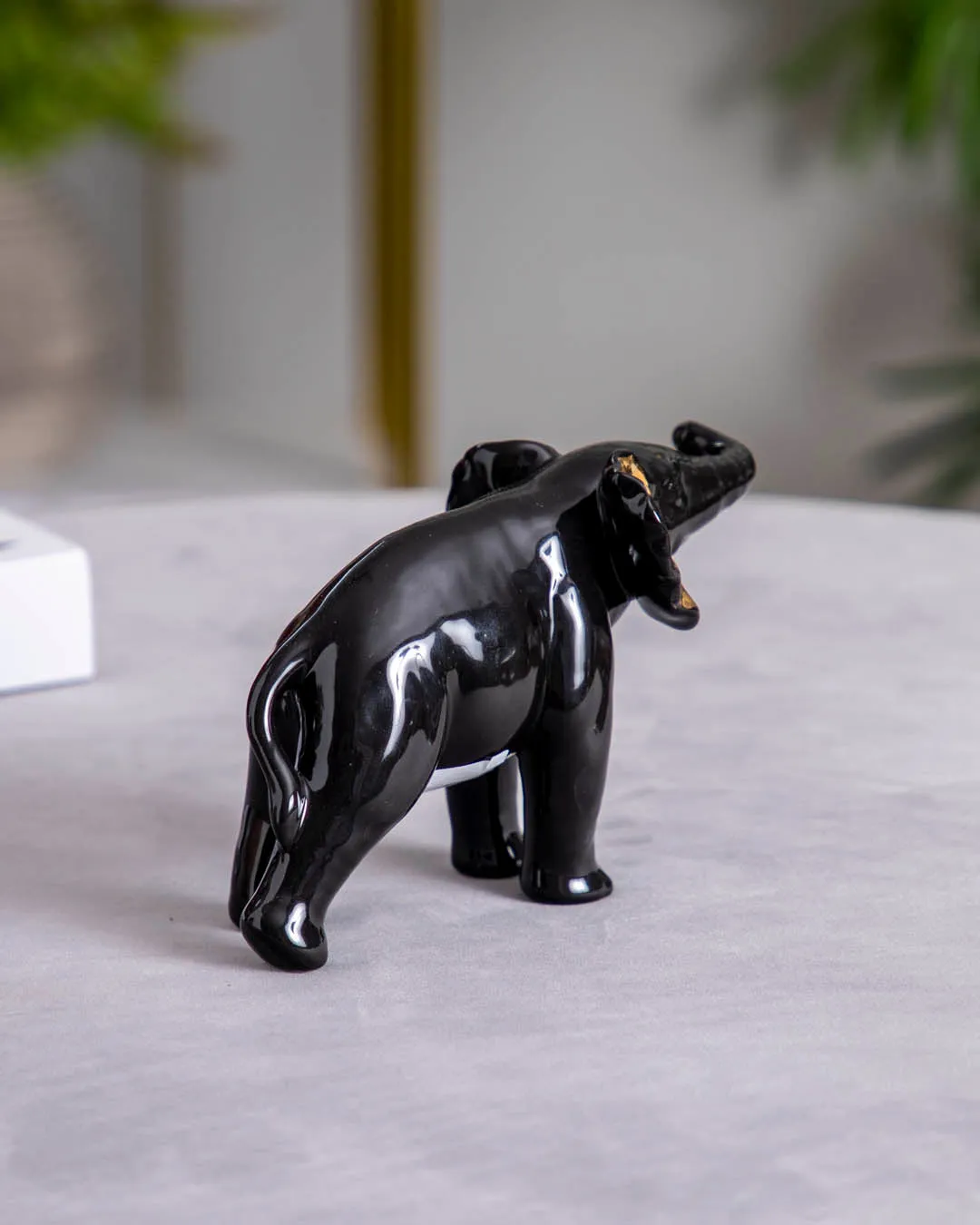 Black & Gold Elephant Figurine