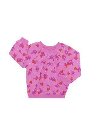 Bonds Kids Gathered Pullover - Eye Love Pink