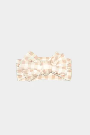 Bow Headband - OAT GINGHAM