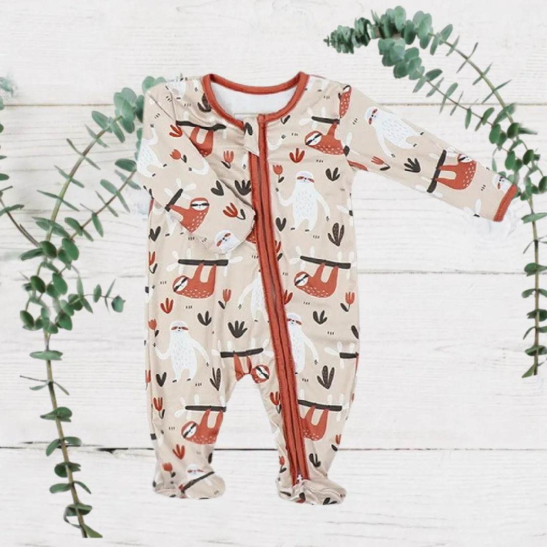 Boys Zippies Sleepers - Rust Sloths