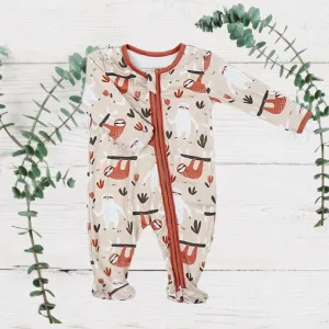 Boys Zippies Sleepers - Rust Sloths