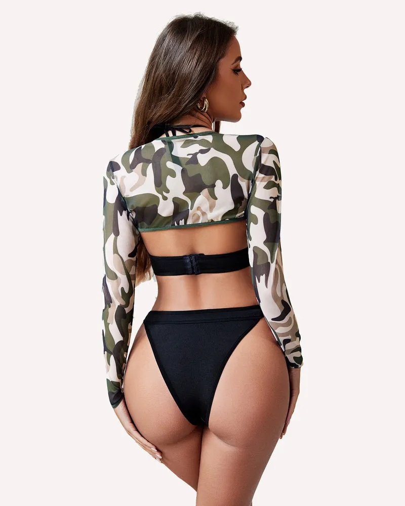 Buckle Shrug Bodysuit Crop Top Set