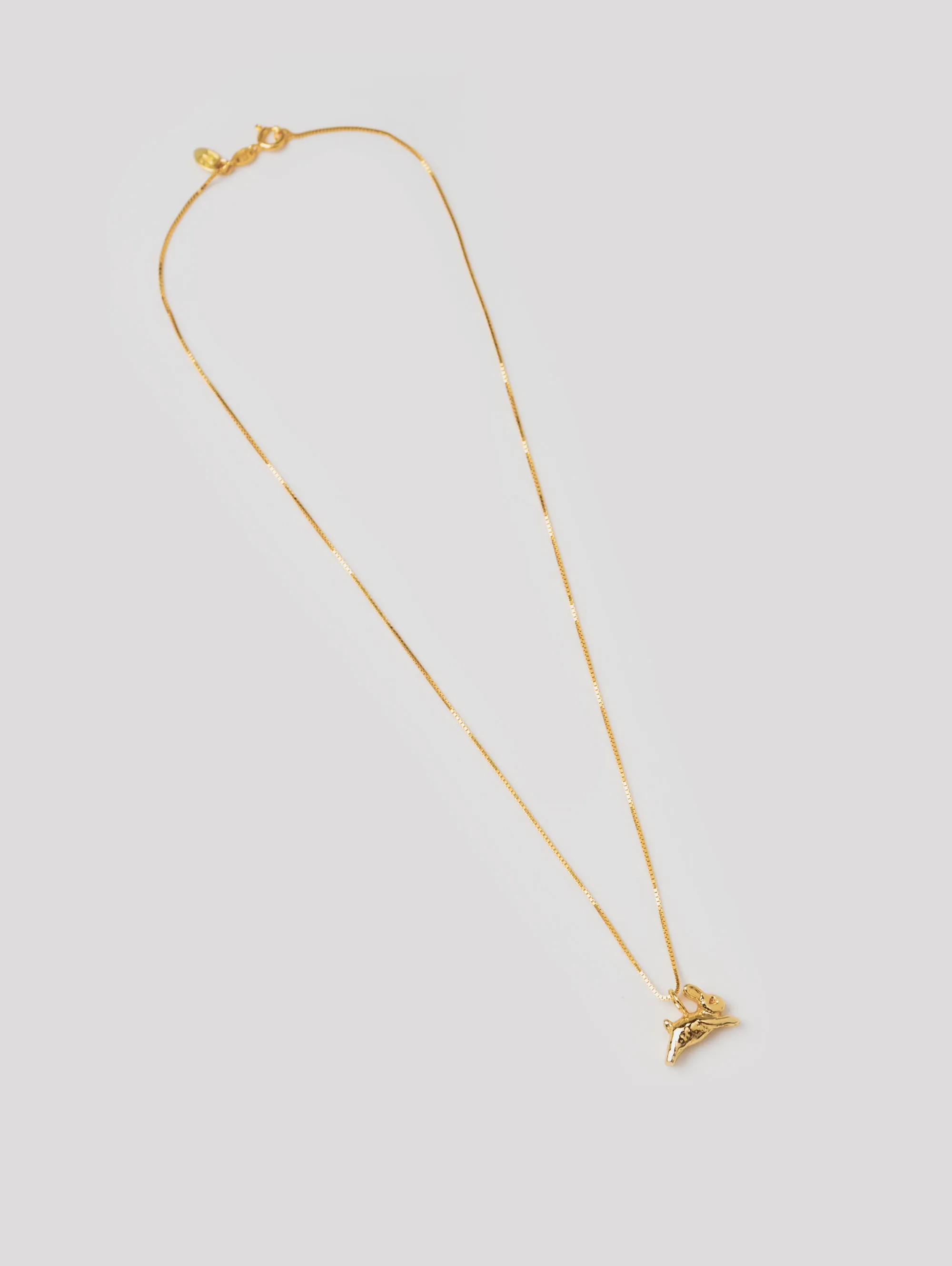 Bunny Charm Necklace in Gold