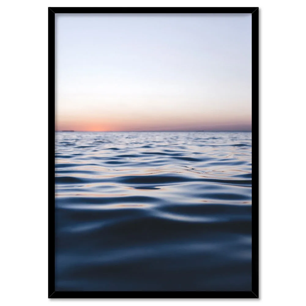 Calm Ocean Horizon at Dusk - Art Print