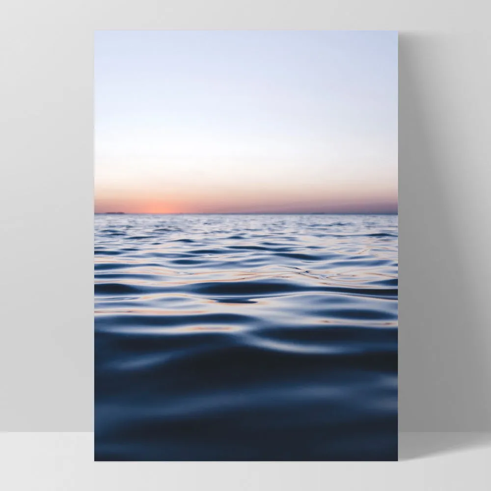 Calm Ocean Horizon at Dusk - Art Print