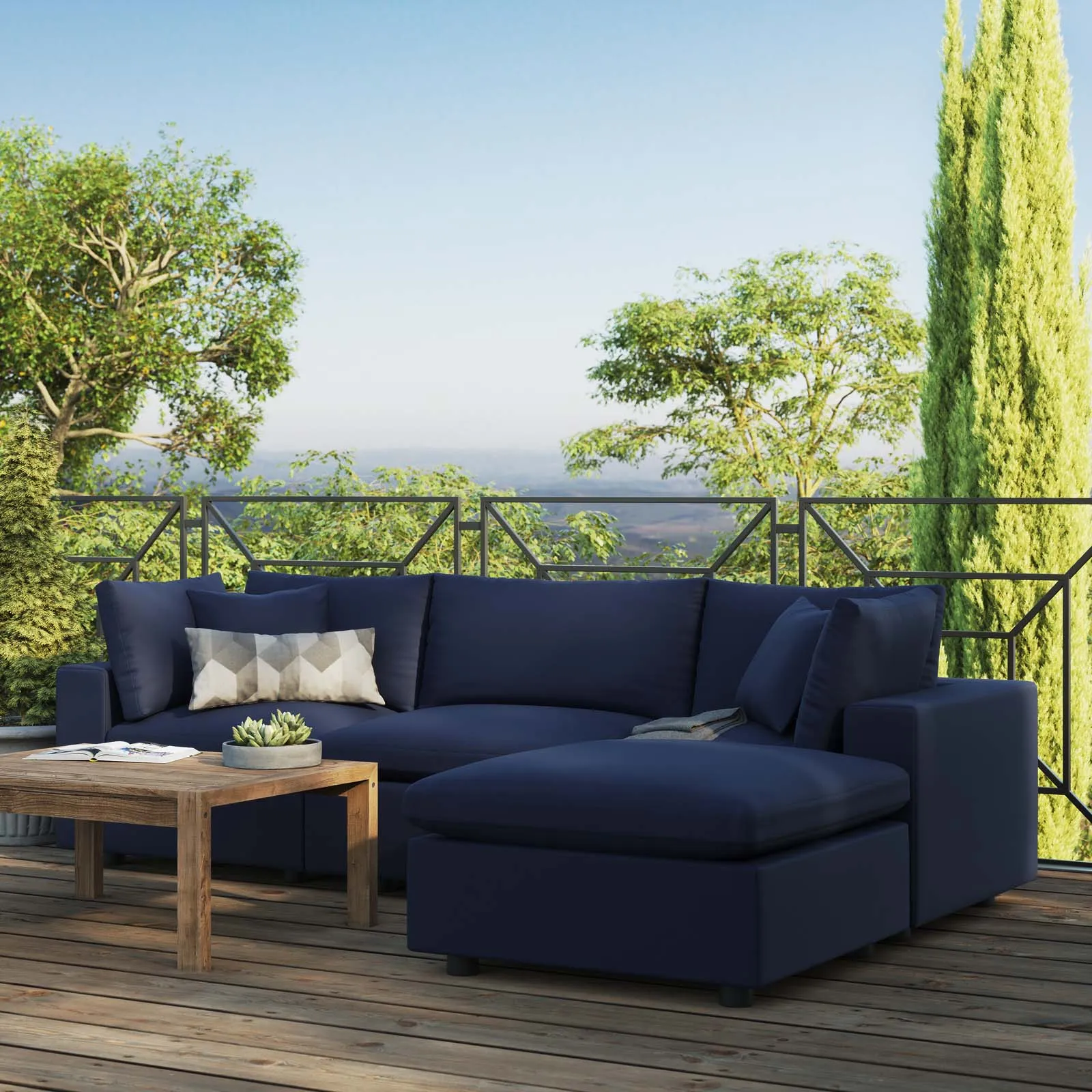 Commix 4-Piece Outdoor Patio Sectional Sofa by Modway