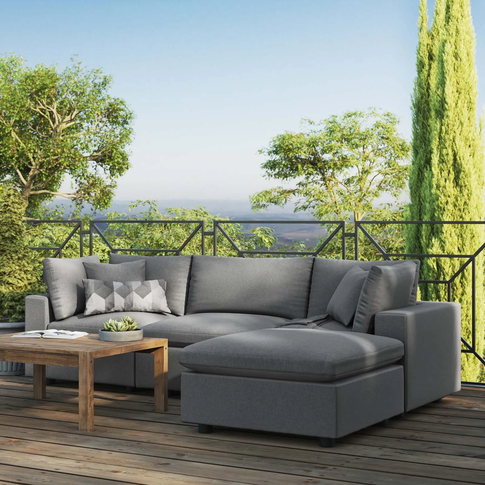 Commix 4-Piece Outdoor Patio Sectional Sofa by Modway