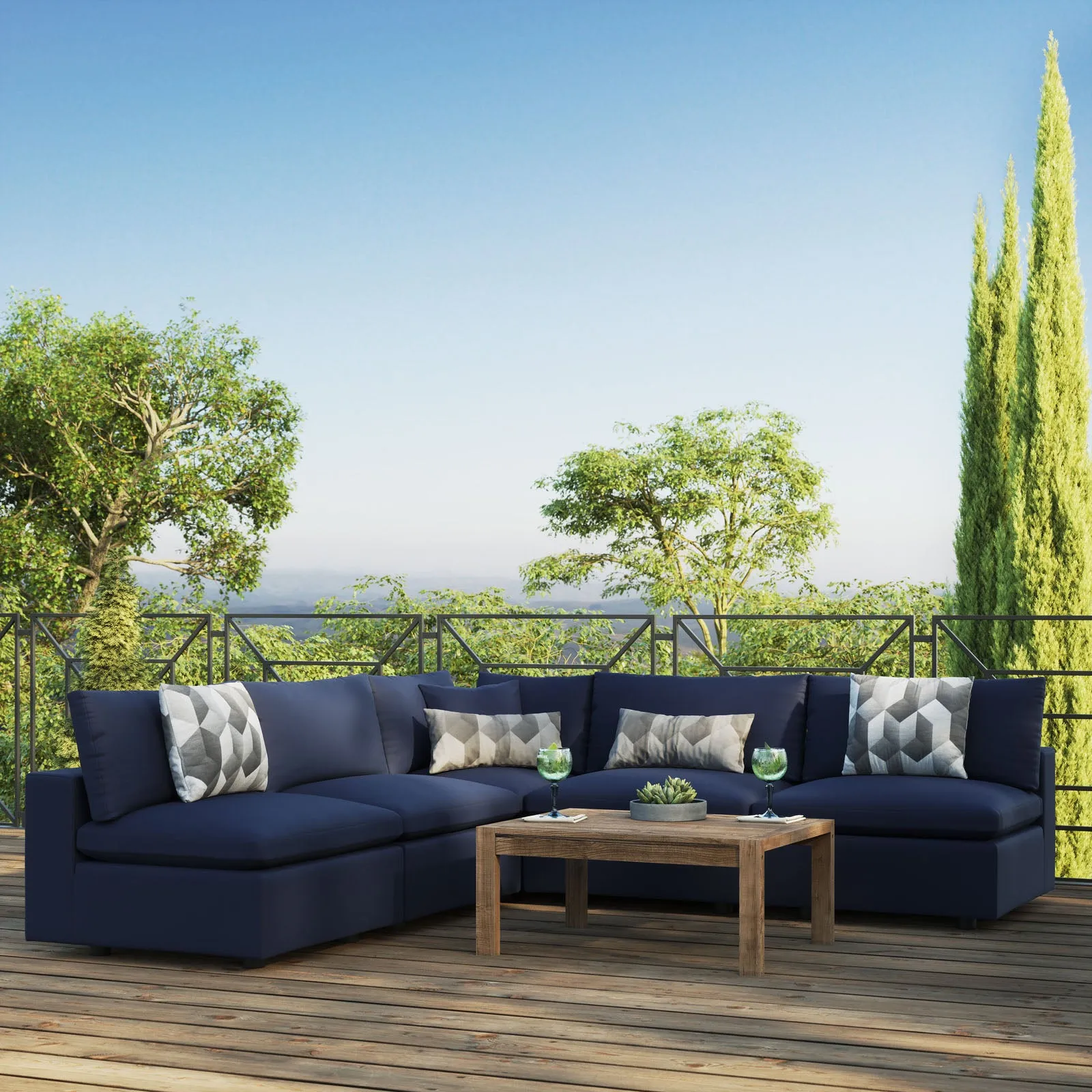 Commix 5-Piece Outdoor Patio Sectional Sofa by Modway