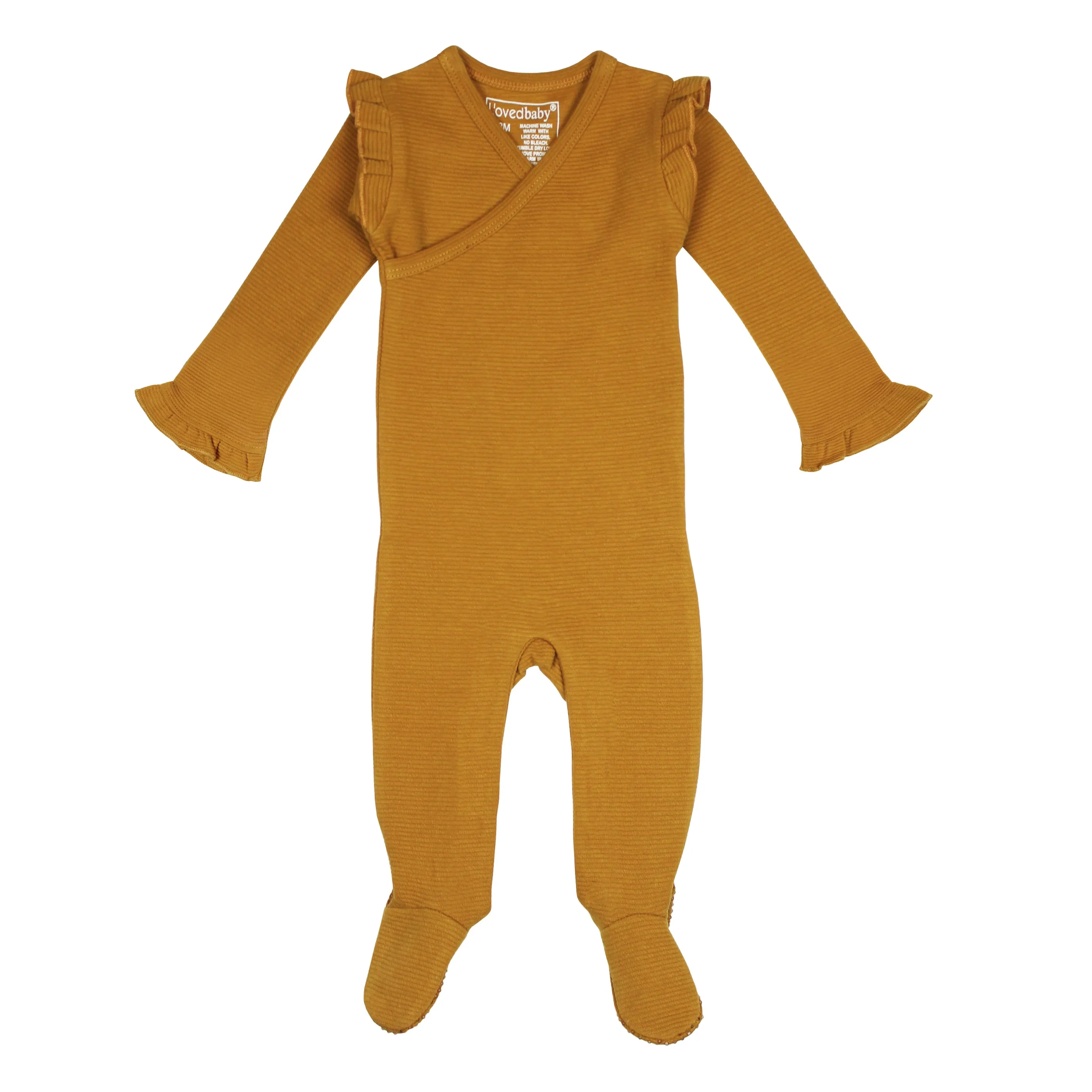 Corduroy Wrap Footie in Butterscotch