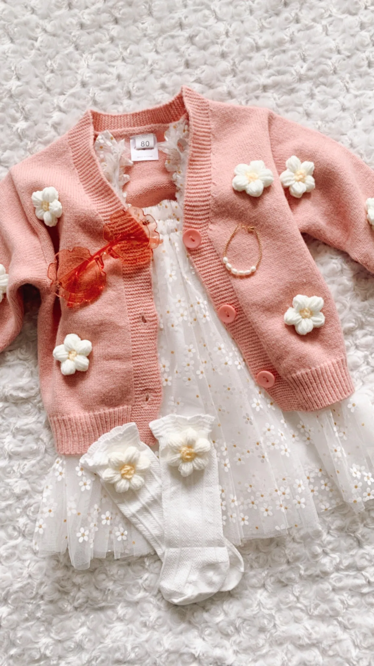 Daisy Applique Knit Cardigan