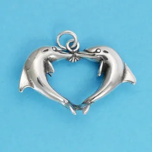 Dolphin Heart Charm