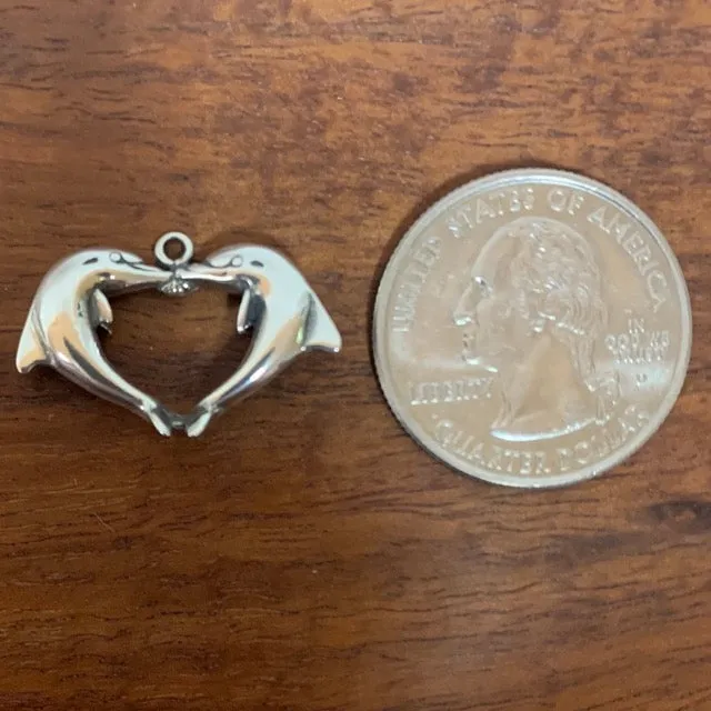 Dolphin Heart Charm