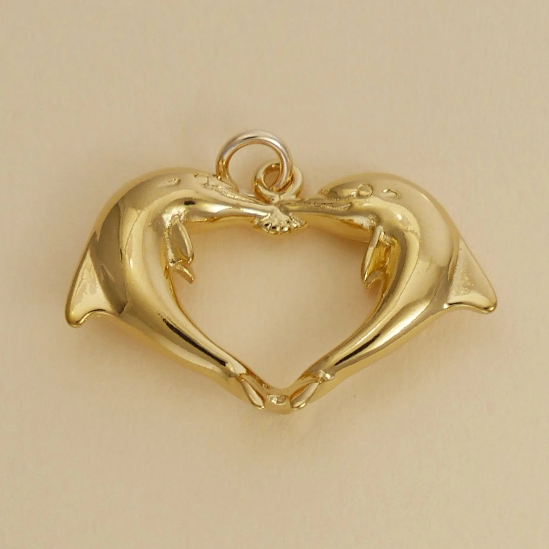 Dolphin Heart Charm