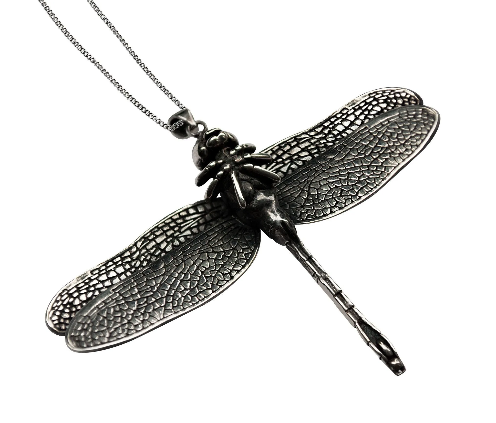 Dragonfly Necklace Silver