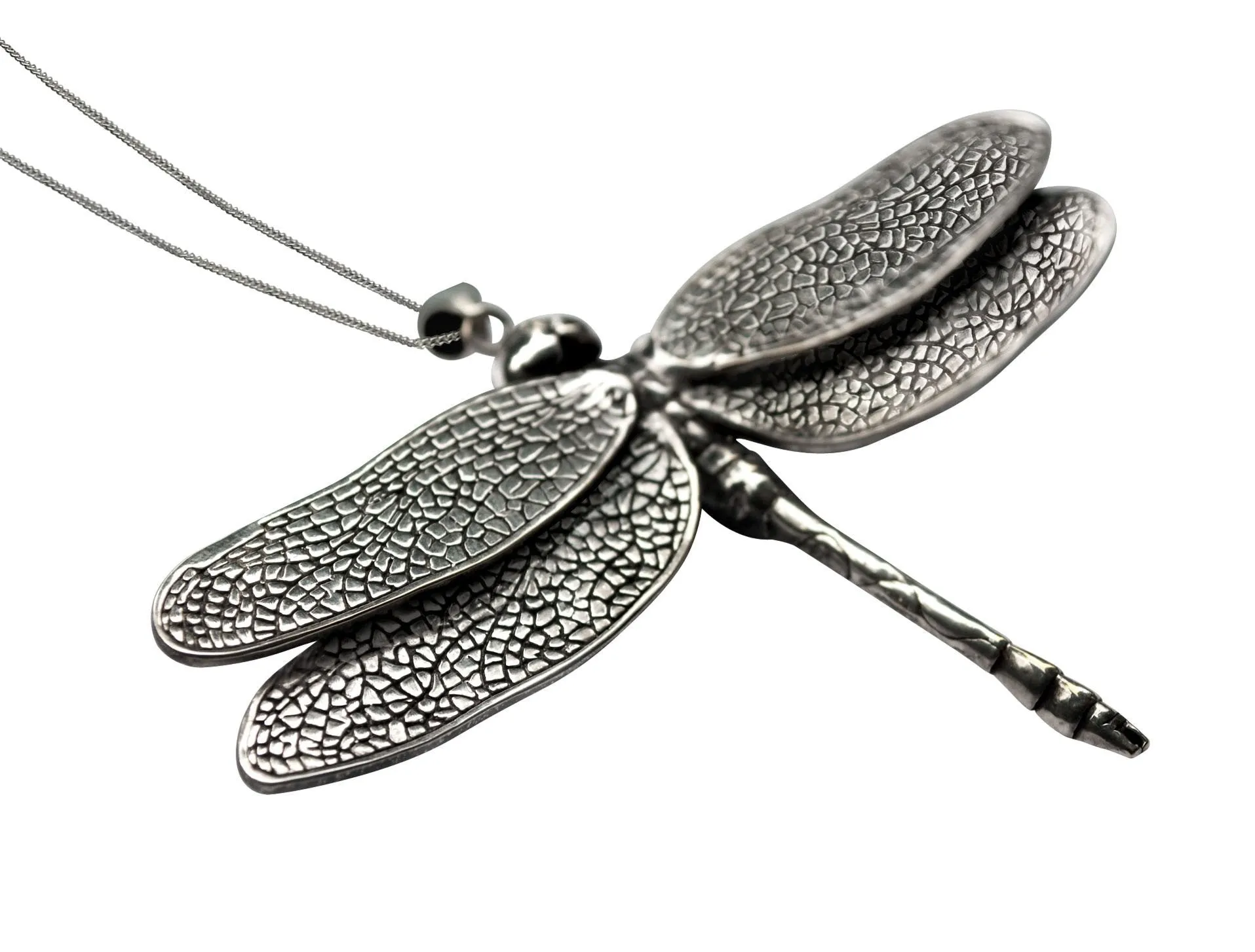 Dragonfly Necklace Silver