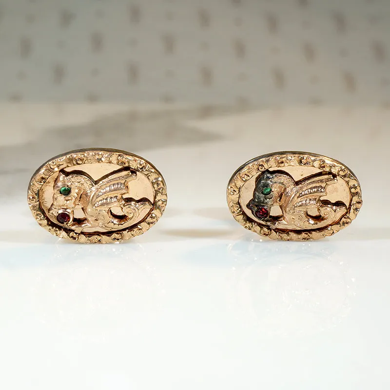 Fantastical Edwardian Dragon Cufflinks