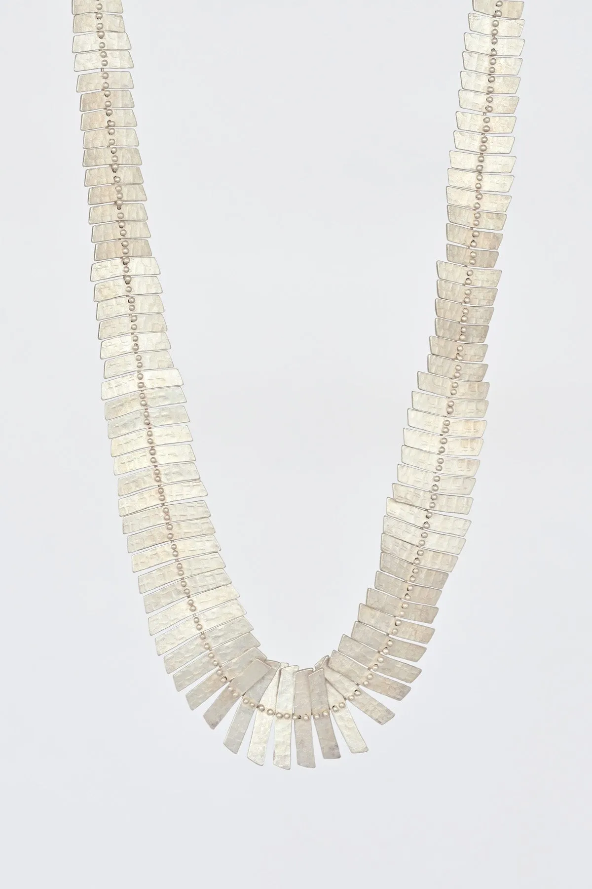 Fishbone Collar Necklace, Sterling Silver